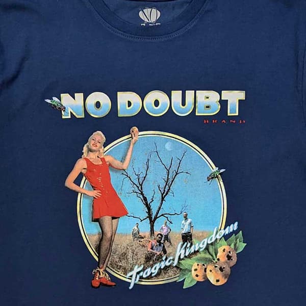 No Doubt T Shirt Tragic Kingdom Band Logo Official Unisex Denim Blue