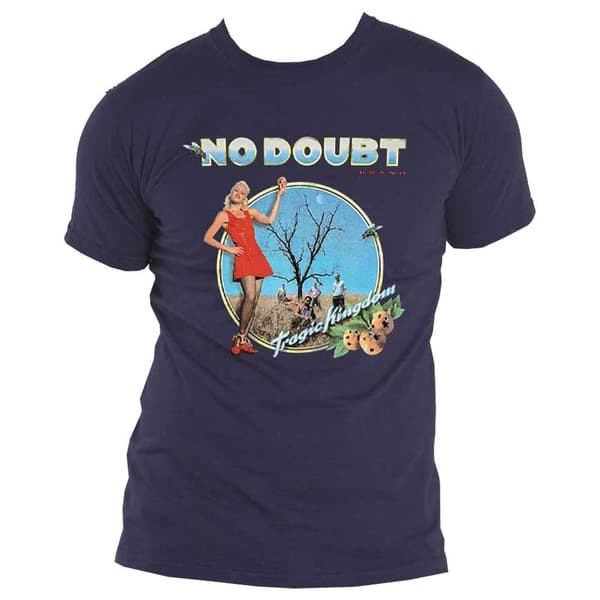 No Doubt T Shirt Tragic Kingdom Band Logo Official Unisex Denim Blue