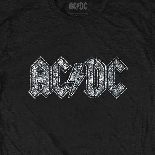 AC/DC Kids T Shirt Diamante Voltage Band Logo Official Black