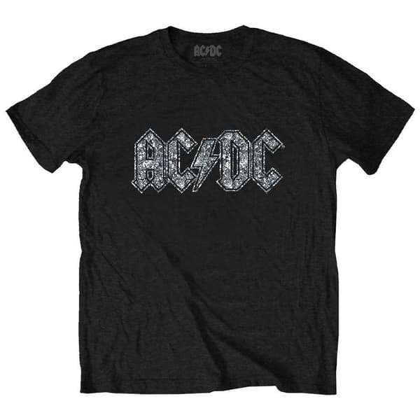 AC/DC Kids T Shirt Diamante Voltage Band Logo Official Black
