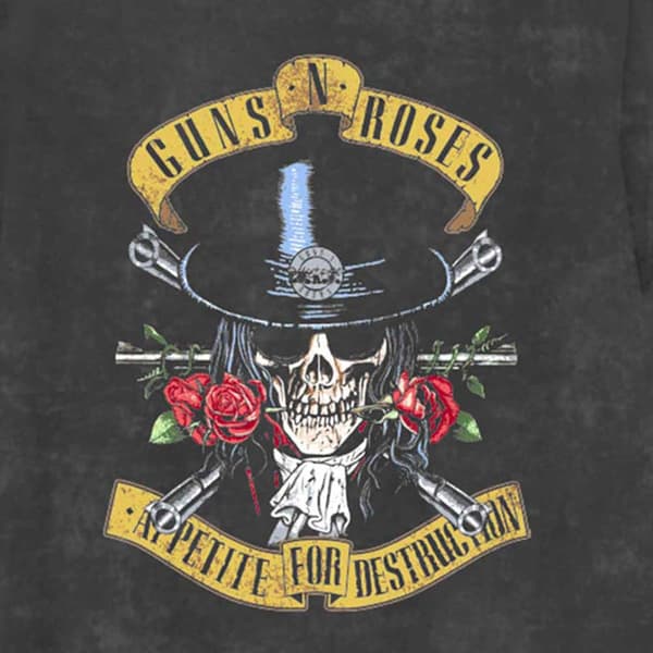 Guns N' Roses Kids T Shirt Appetite for Destuction Official Black Dye Wash