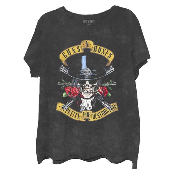 Guns N' Roses Kids T Shirt Appetite for Destuction Official Black Dye Wash