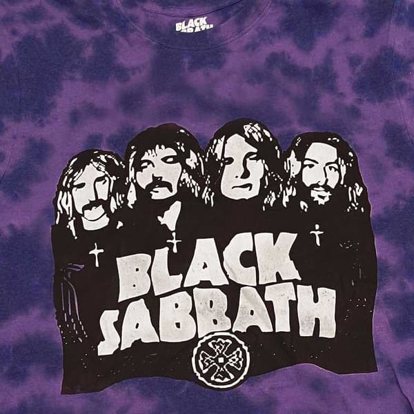 Black Sabbath Kids T Shirt Band Logo Official Purple Dye Wash