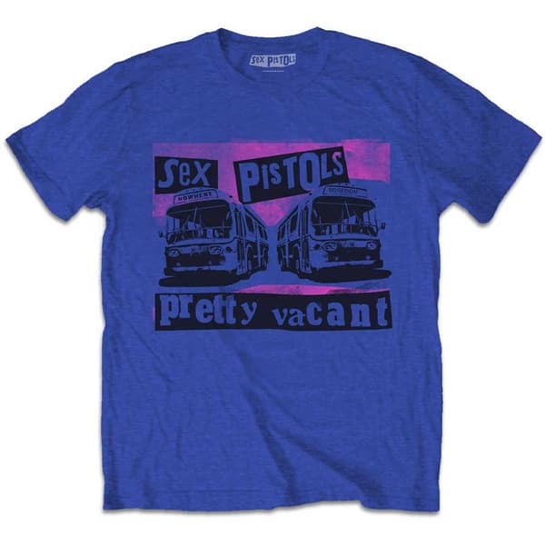 The Sex Pistols Kids T Shirt Pretty Vacant Coaches Band Logo Official Blue