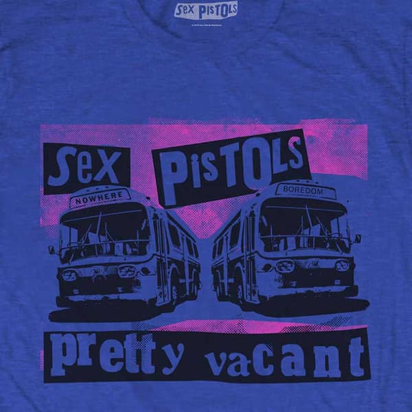 The Sex Pistols Kids T Shirt Pretty Vacant Coaches Band Logo Official Blue