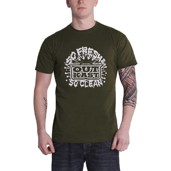 Outkast T Shirt So Fresh Band Logo Official Unisex Green