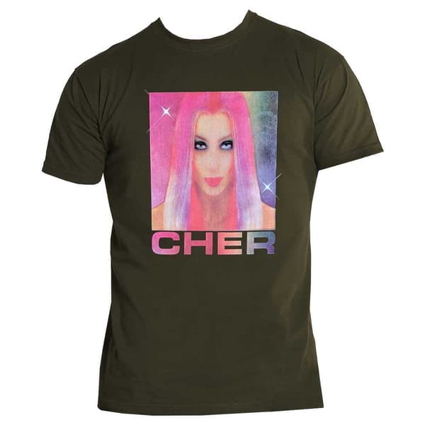 Cher T Shirt Pink Hair Official Unisex Green