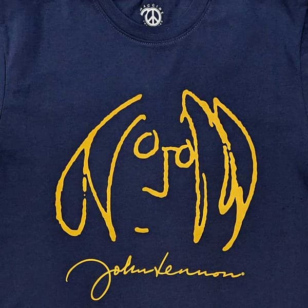 John Lennon T Shirt Self Portrait Official Unisex Navy Blue
