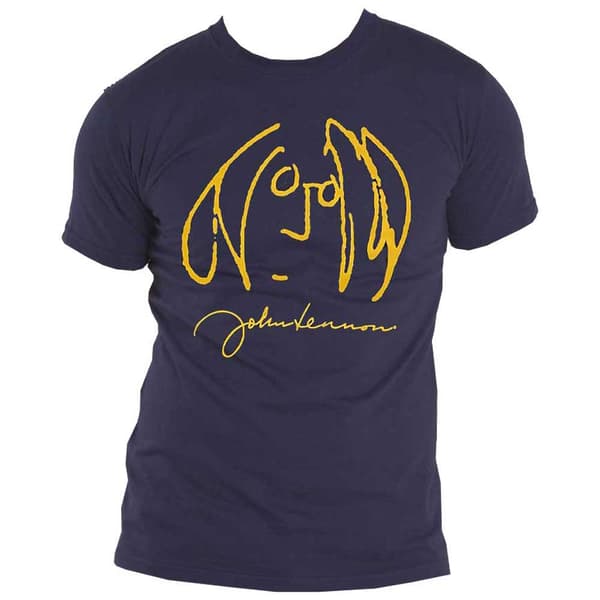 John Lennon T Shirt Self Portrait Official Unisex Navy Blue
