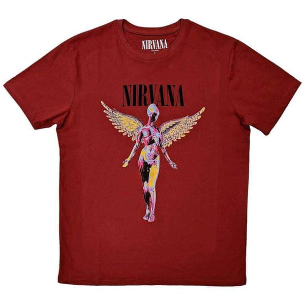 Nirvana T Shirt In Utero Band Logo Official Unisex Red