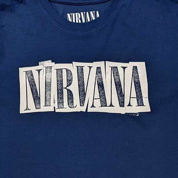 Nirvana T Shirt Box Band Logo Official Unisex Denim Blue