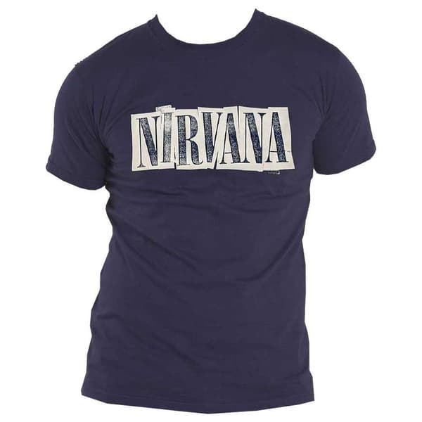 Nirvana T Shirt Box Band Logo Official Unisex Denim Blue