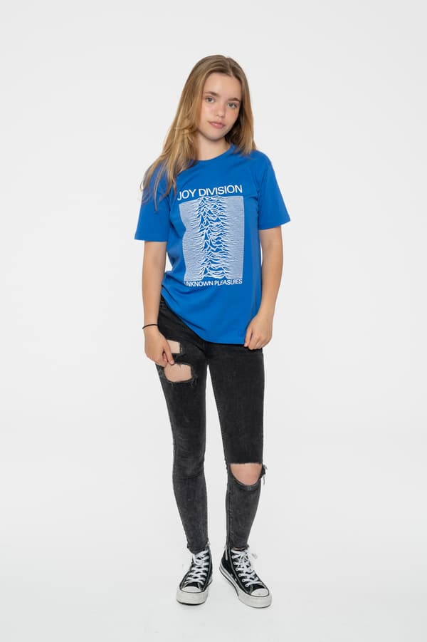 Joy Division Kids T Shirt Unknown Pleasures Official Blue Ages 5-14 yrs