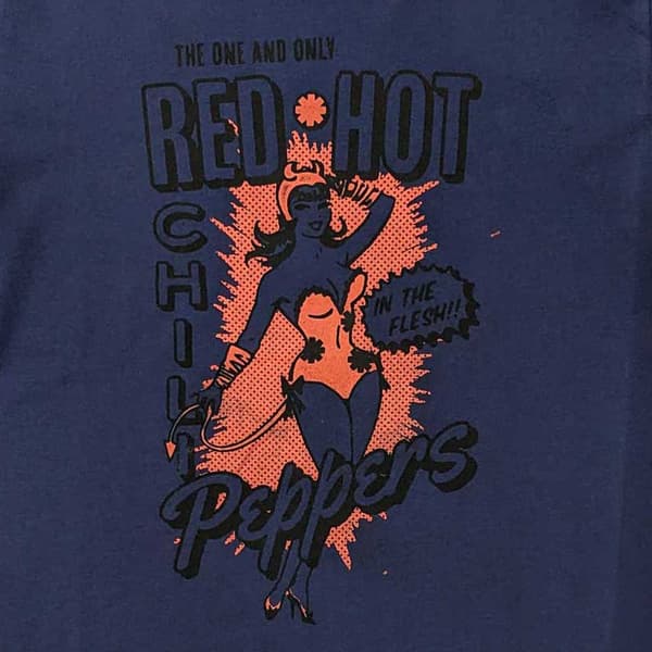 Red Hot Chili Peppers T Shirt In The Flesh Band Logo Official Unisex Navy Blue