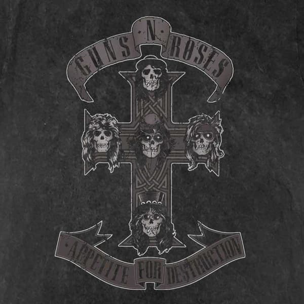 Guns N' Roses Kids T Shirt Monochrome Cross Band Logo Official Black Dye Wash