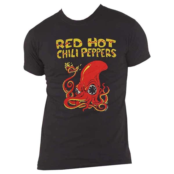 Red Hot Chili Peppers T Shirt Octopus Band Logo Official Unisex Black