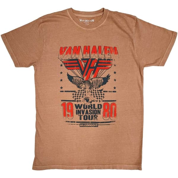 Van Halen Unisex T-Shirt: World Invasion (Distressed) (Medium)