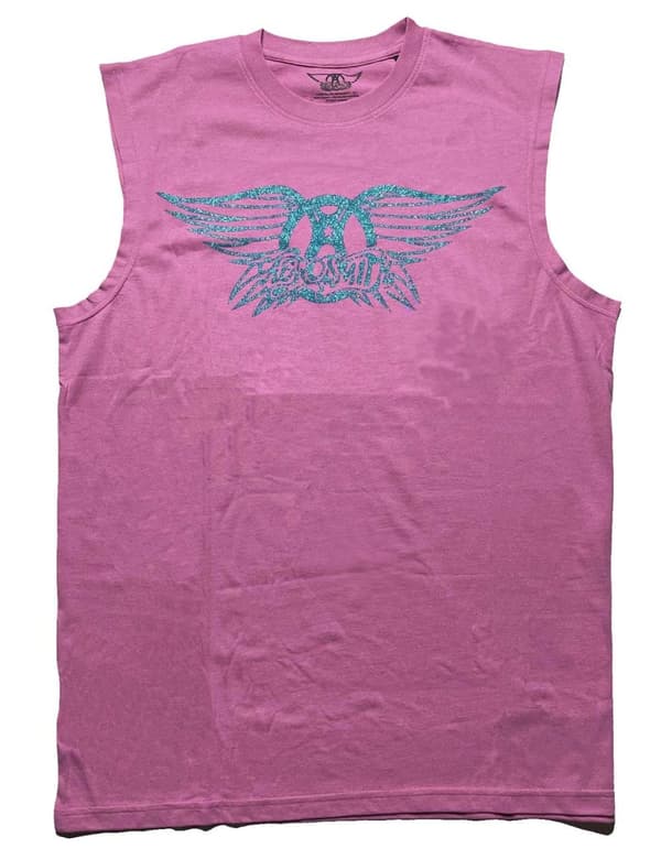 Aerosmith Unisex Tank T-Shirt: Glitter Print Logo (Embellished) (X-Large)