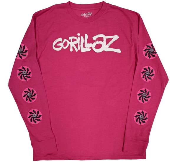 Gorillaz Unisex Long Sleeve T-Shirt: Repeat Pazuzu (Sleeve Print) (Small)