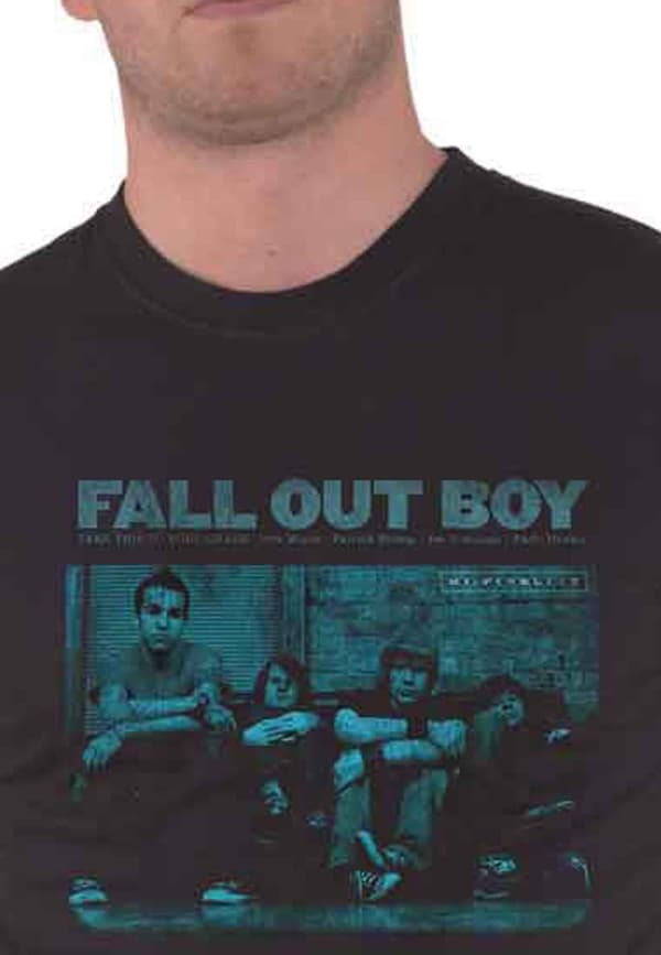 Fall Out Boy T Shirt Take This to your Grave Band Logo Official Mens Black XL