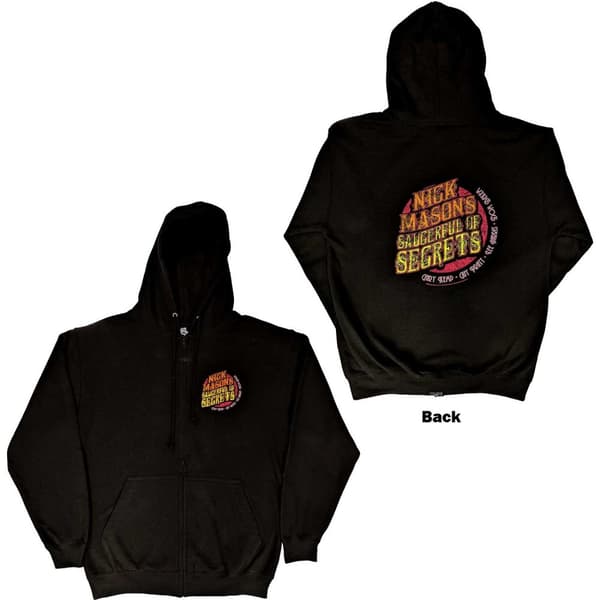 Nick Mason's Saucerful of Secrets Unisex Zipped Hoodie: Logo (Back Print & Ex-Tour) (X-Large)