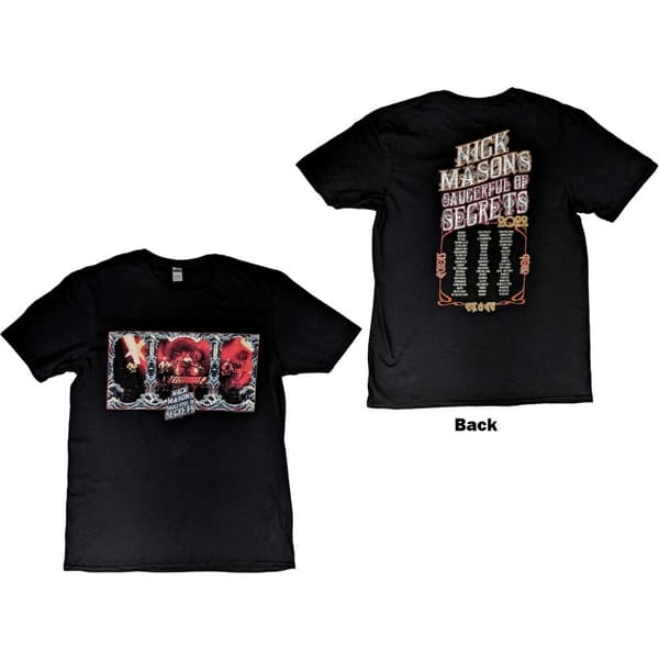 Nick Mason's Saucerful of Secrets Unisex T-Shirt: Hokusai Wave European Tour 2022 (Back Print & Ex-Tour) (Medium)