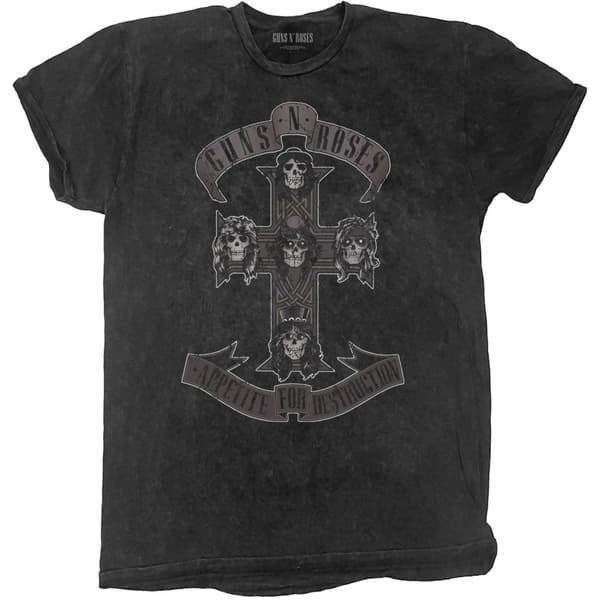 Guns N' Roses Kids T-Shirt: Monochrome Cross (Wash Collection) (7-8 Years)