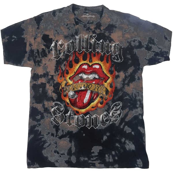 The Rolling Stones Kids T-Shirt: Tattoo Flames (Wash Collection) (11-12 Years)