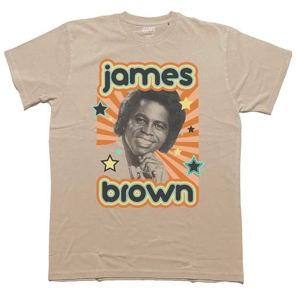 James Brown Unisex T-Shirt: Stars (Large)