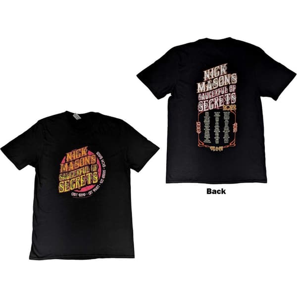 Nick Mason's Saucerful of Secrets Unisex T-Shirt: Echoes European Tour 2022 (Back Print & Ex-Tour) (Large)