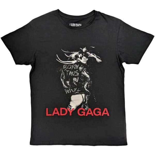 Lady Gaga Unisex T-Shirt: Leather Jacket (Medium)