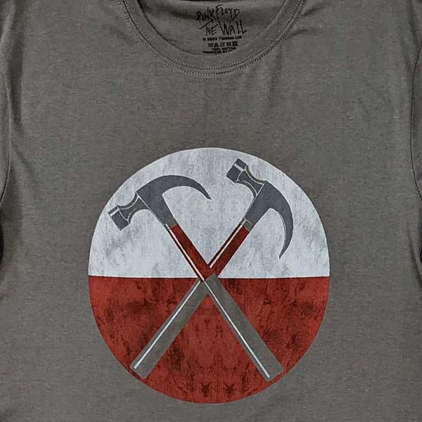 Pink Floyd T Shirt Vintage The Wall Hammers Official Unisex Charcoal Grey