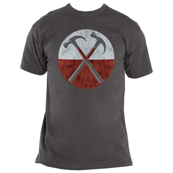 Pink Floyd T Shirt Vintage The Wall Hammers Official Unisex Charcoal Grey