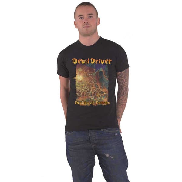 DevilDriver T Shirt Borrowed Band Logo Official Unisex Black Black S