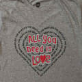 Miniatyrbild 2 av 2: The Beatles T Shirt All You Need Is Love Heart Logo Official Unisex Grey