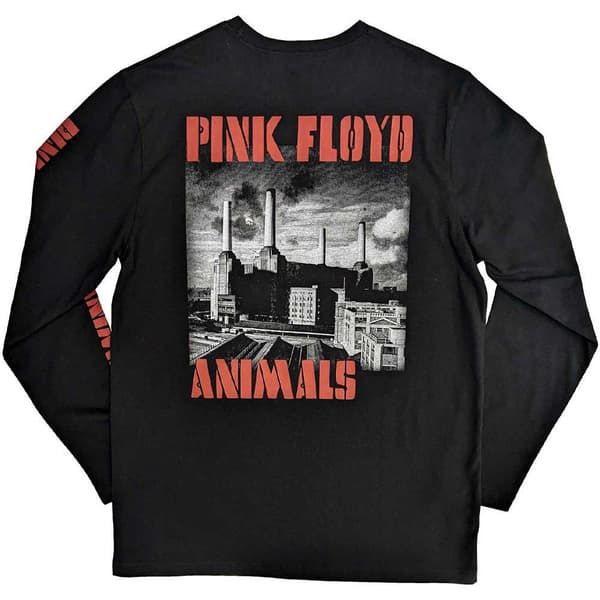 Pink Floyd T Shirt Animals B&W Official Mens Black Long Sleeve