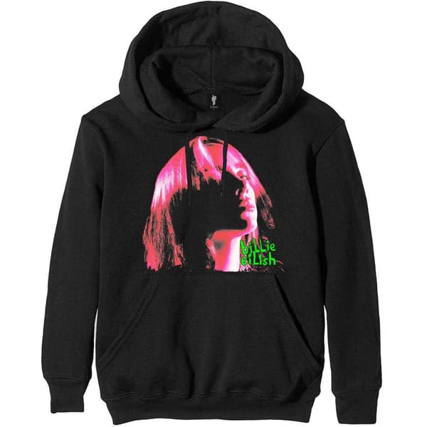 Billie Eilish Unisex Pullover Hoodie: Neon Shadow Pink (XX-Large)