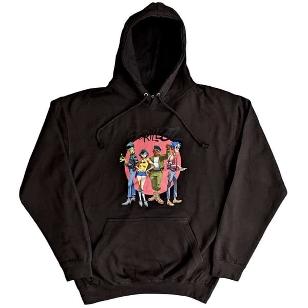 Gorillaz Unisex Pullover Hoodie: Group Circle Rise (Medium)