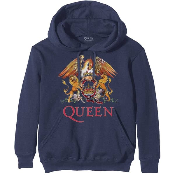 Queen Unisex Pullover Hoodie: Classic Crest (X-Large)