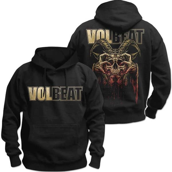 Volbeat Unisex Pullover Hoodie: Bleeding Crown Skull (Back Print) (Small)
