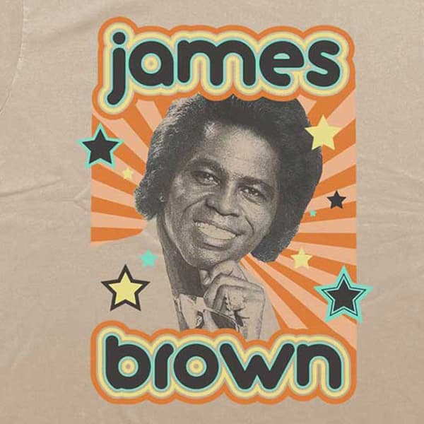 James Brown T Shirt Stars Logo Official Unisex Sand
