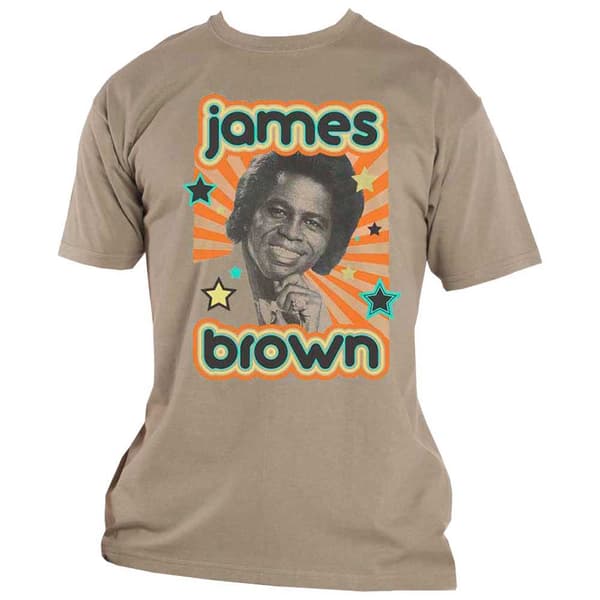 James Brown T Shirt Stars Logo Official Unisex Sand