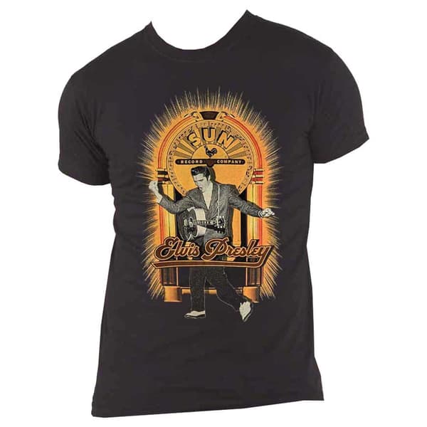 Sun Records T Shirt Elvis Dancing Official Unisex Black