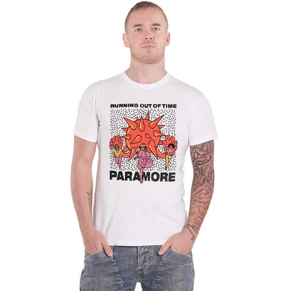 Paramore T Shirt Running Out Of Time Official Unisex White White XL