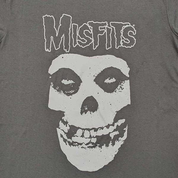 Misfits T Shirt Logo and Fiend Official Unisex Charcoal Grey