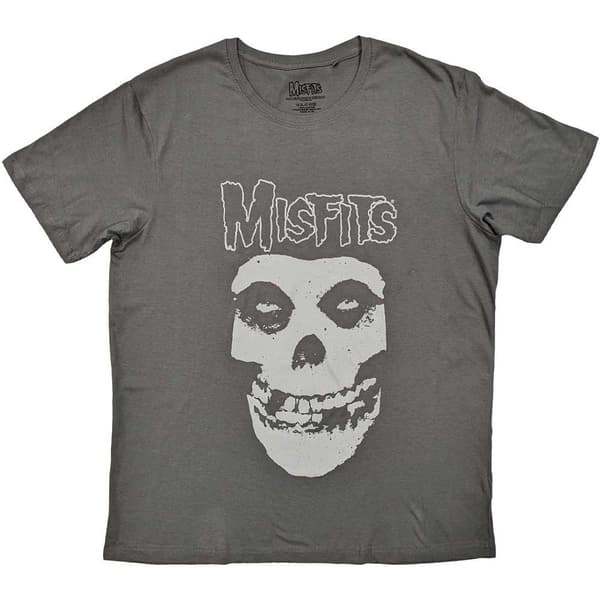 Misfits T Shirt Logo and Fiend Official Unisex Charcoal Grey