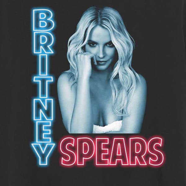 Britney Spears T Shirt Neon Light Logo Official Unisex Black