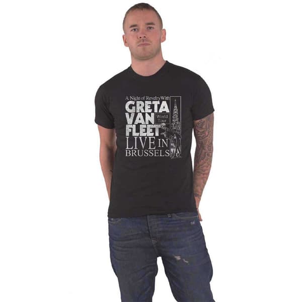 Greta Van Fleet T Shirt Night of Revelry Official Unisex Black