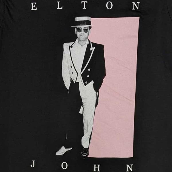 Elton John T Shirt Tux Photo Official Unisex Black