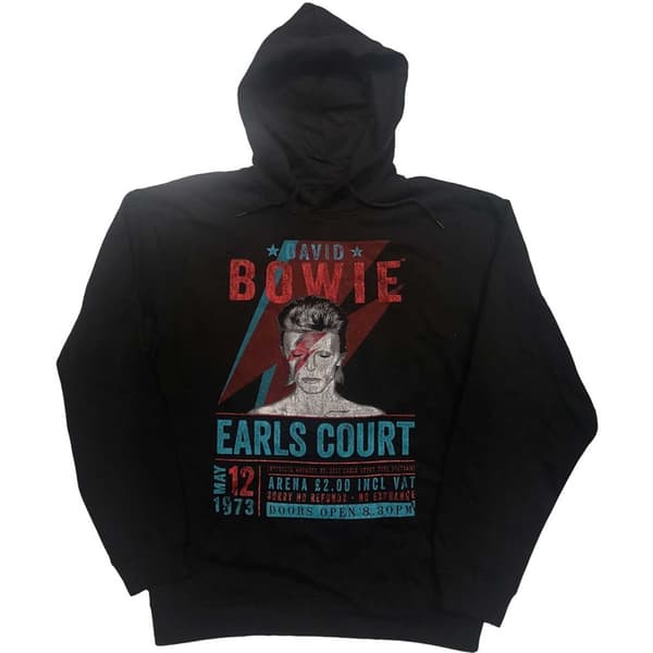 David Bowie Unisex Pullover Hoodie: Earls Court '73 (Eco-Friendly) (Medium)